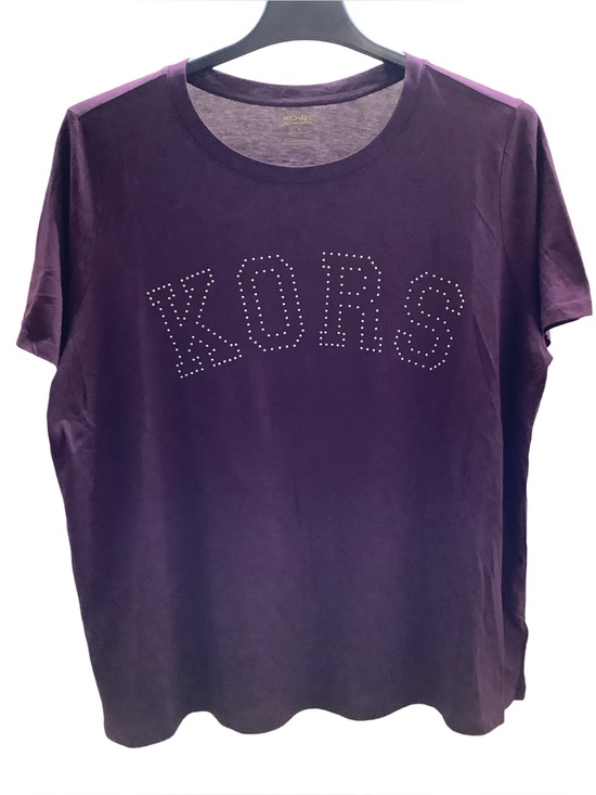 MICHAEL Michael Kors Tops - Michael Kors Size 2X Women’s Plum Gold Stud Logo Tee. New With Tags